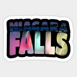 Niagara Falls Night Canada Usa Typography Sticker